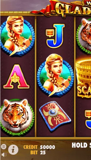 Gladiator slot game with special symbols
